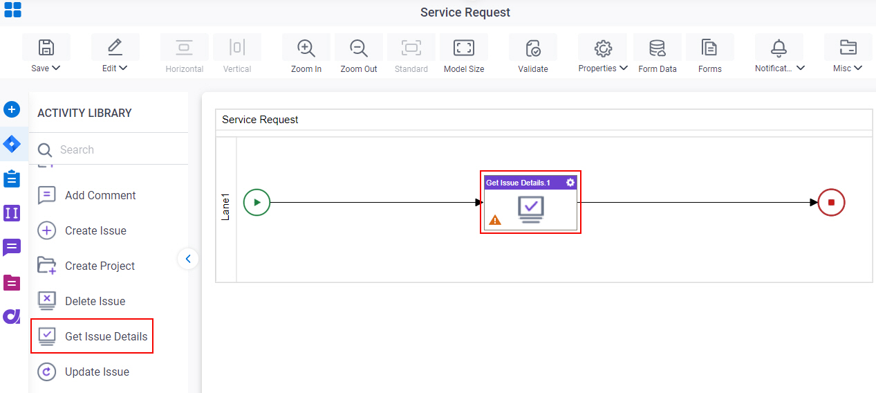 Drag Get Issue Details activity