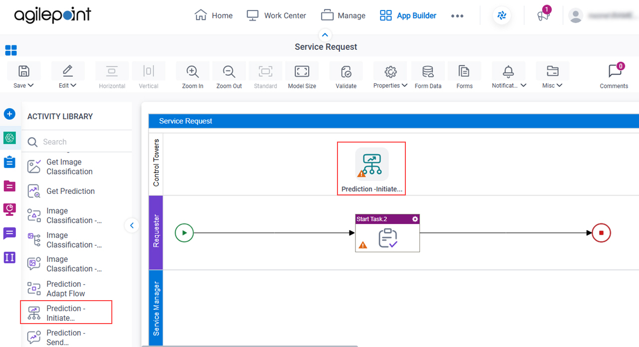 Drag Prediction Initiate Subprocess activity