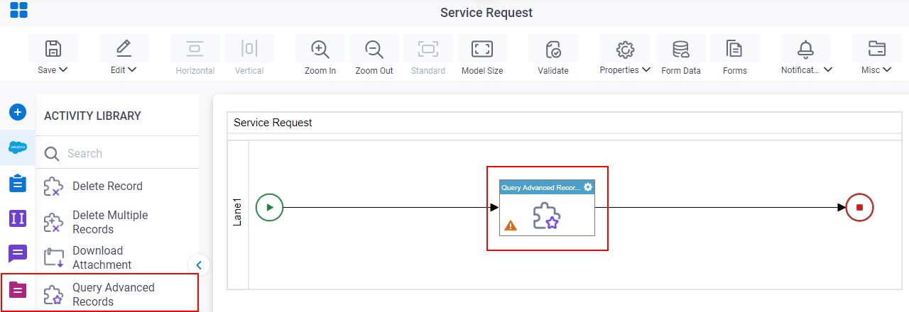 Query Advanced Records activity