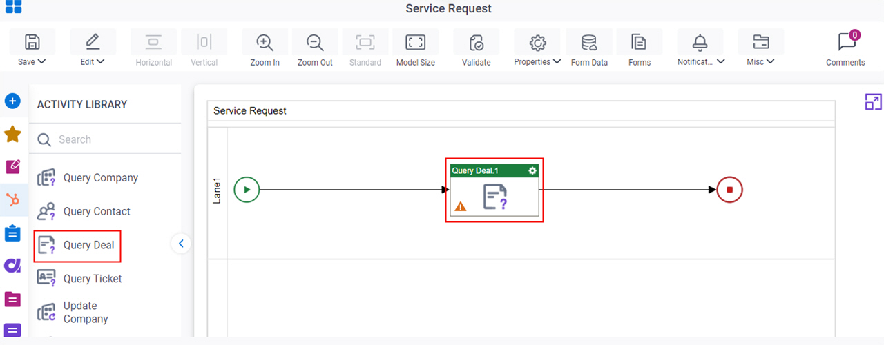 Drag Query Deal activity