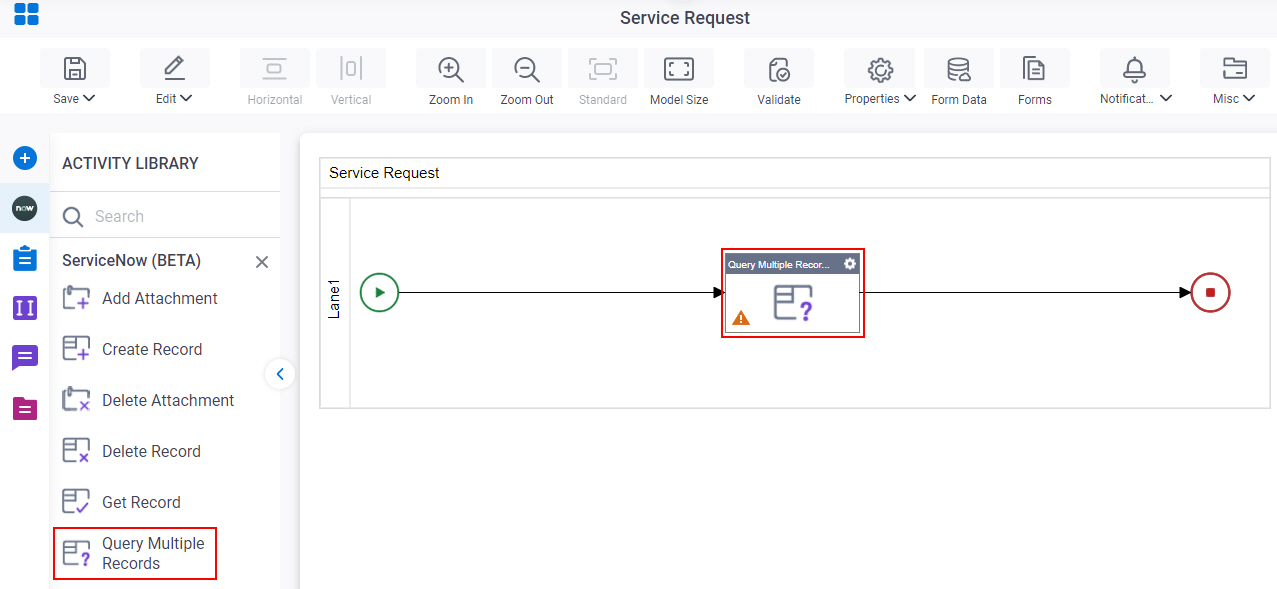 Drag Query Multiple Records activity