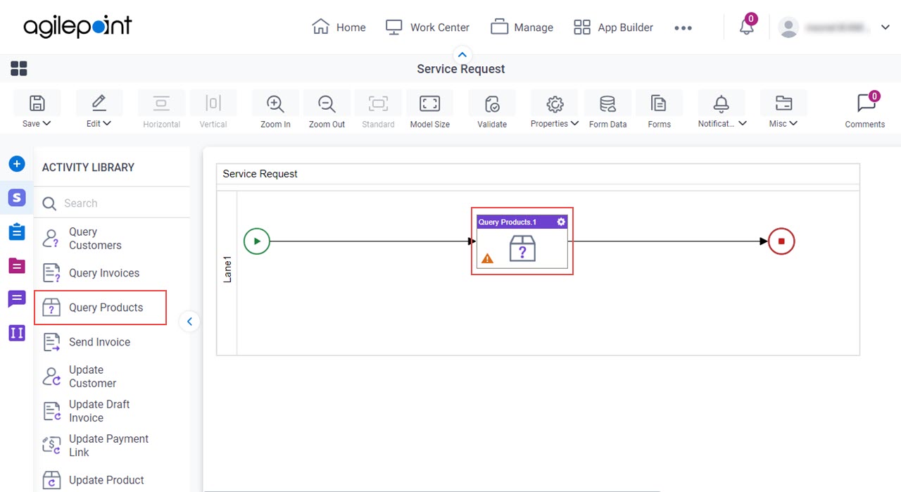 Drag Query Products activity