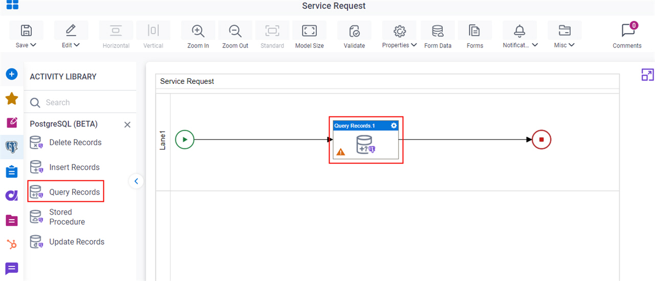 Drag Query Records activity