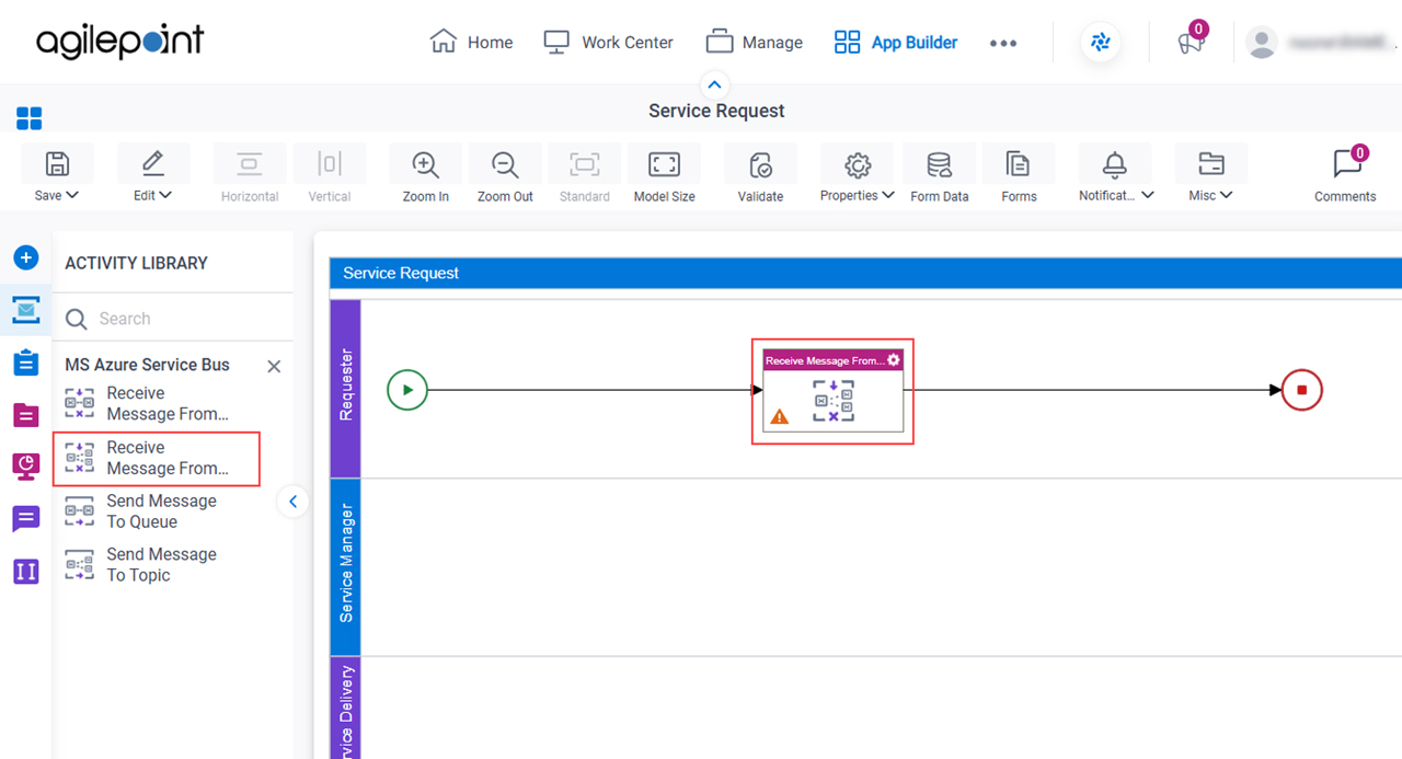 Drag Receive Message From Topic activity