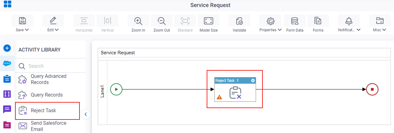 Reject Task activity