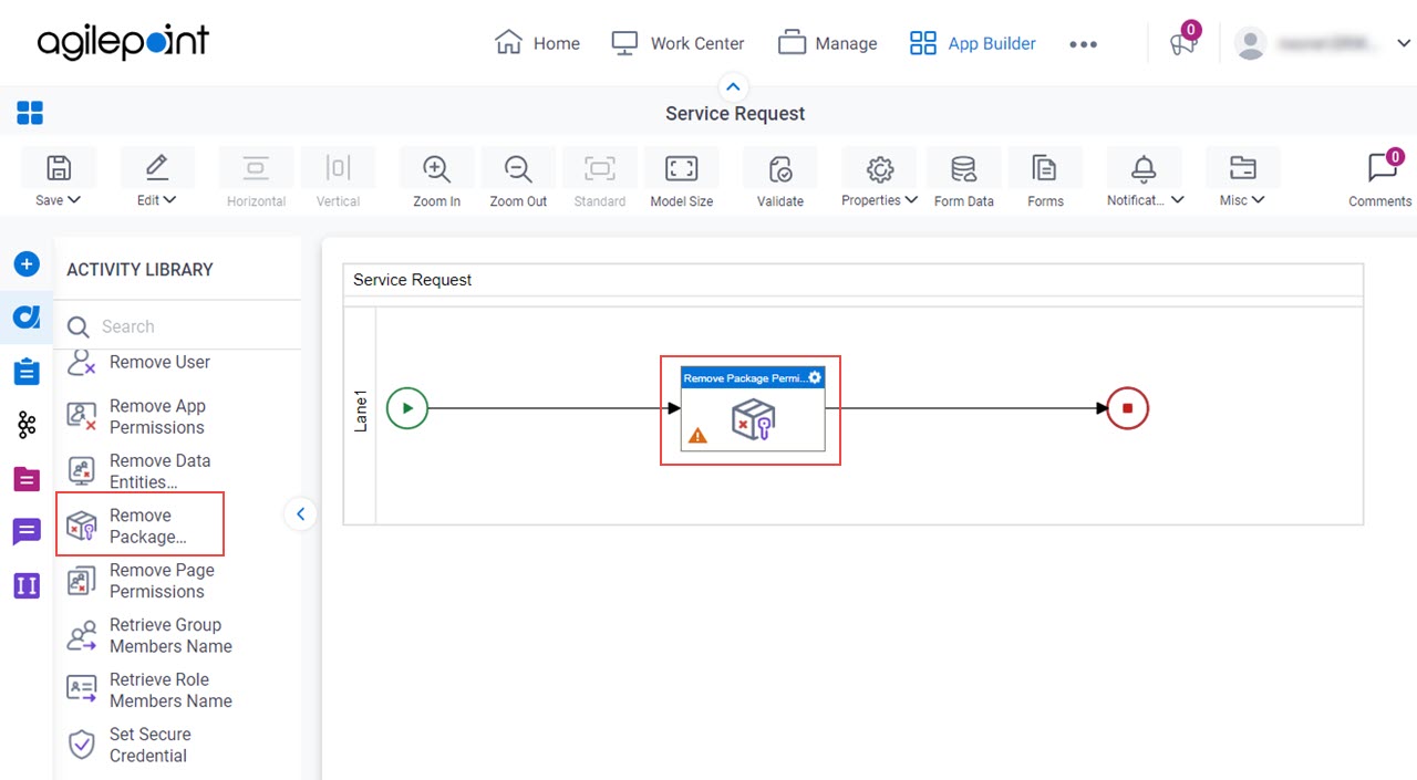 Drag Remove Package Permissions activity