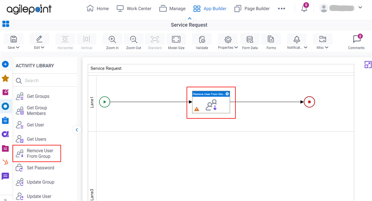 Drag Remove User From Group activity