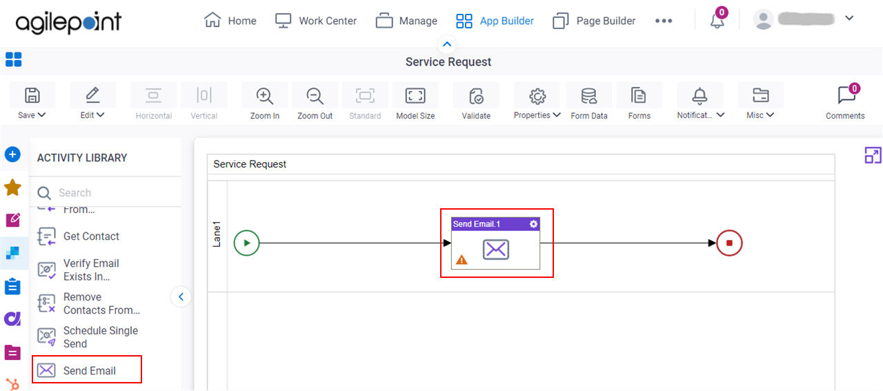 Drag Send Email activity