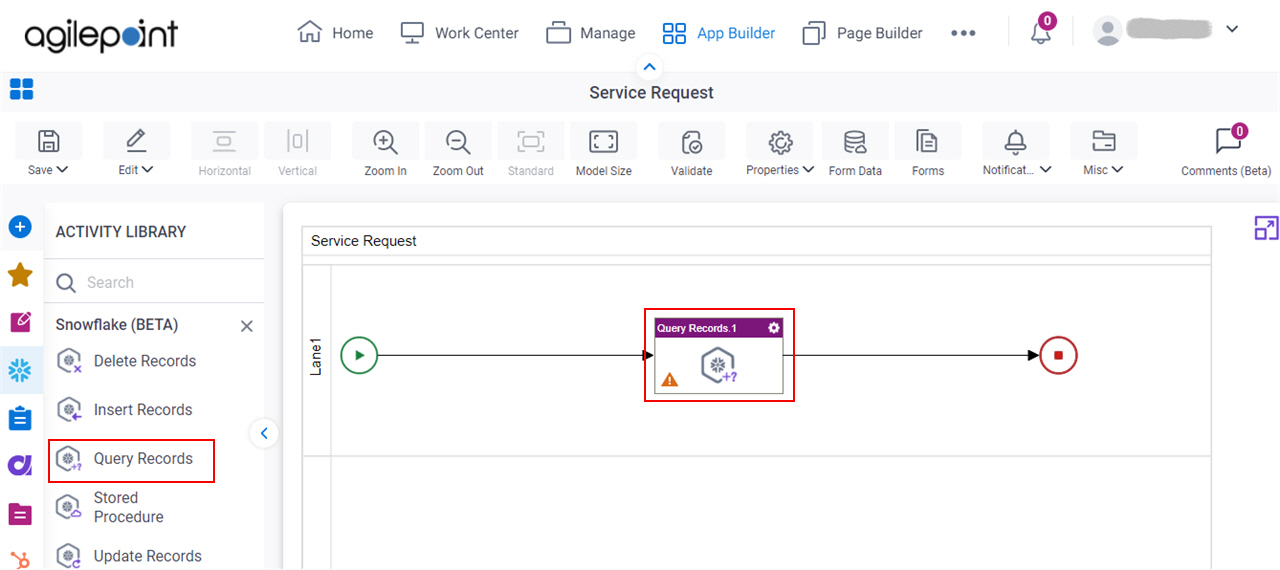 Drag Query Records activity