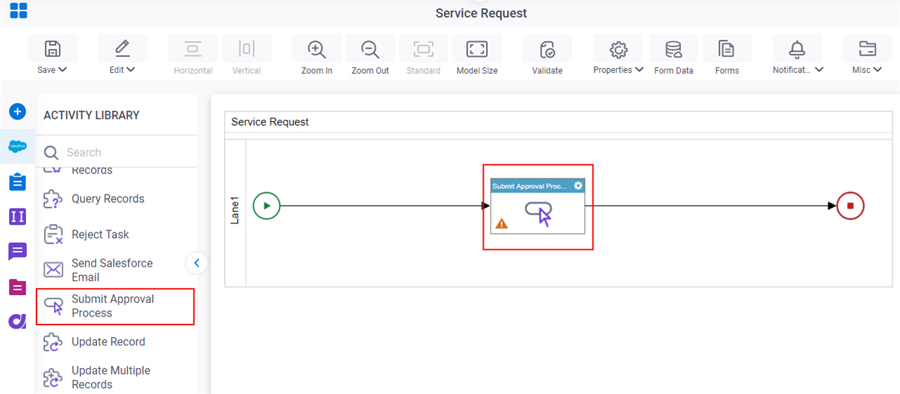 Submit Approval Process activity