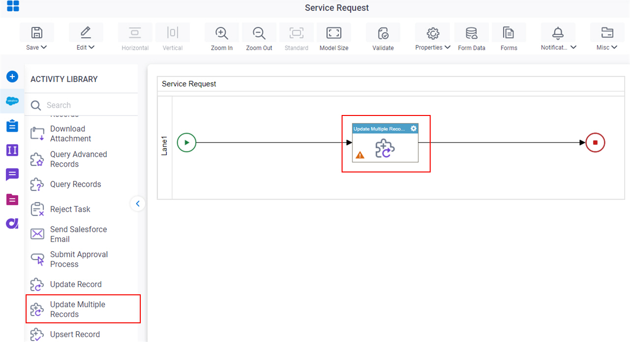 Update Multiple Records activity