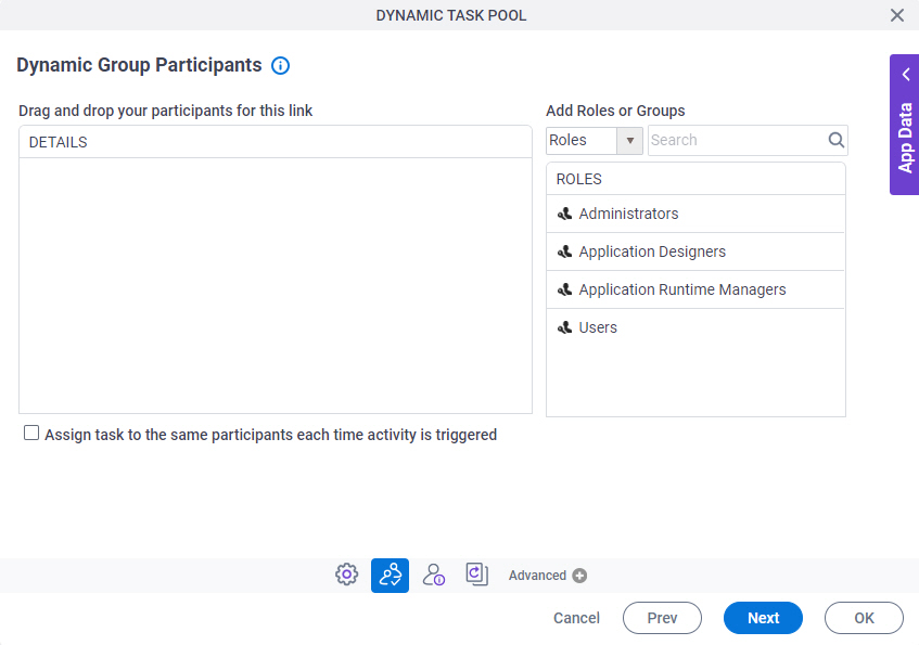 Dynamic Group Participants screen