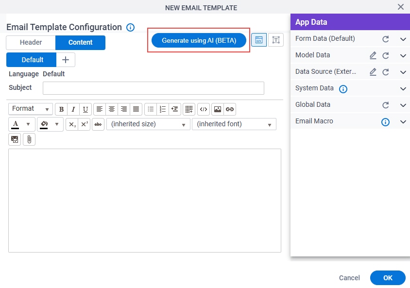 Click Generate Using AI