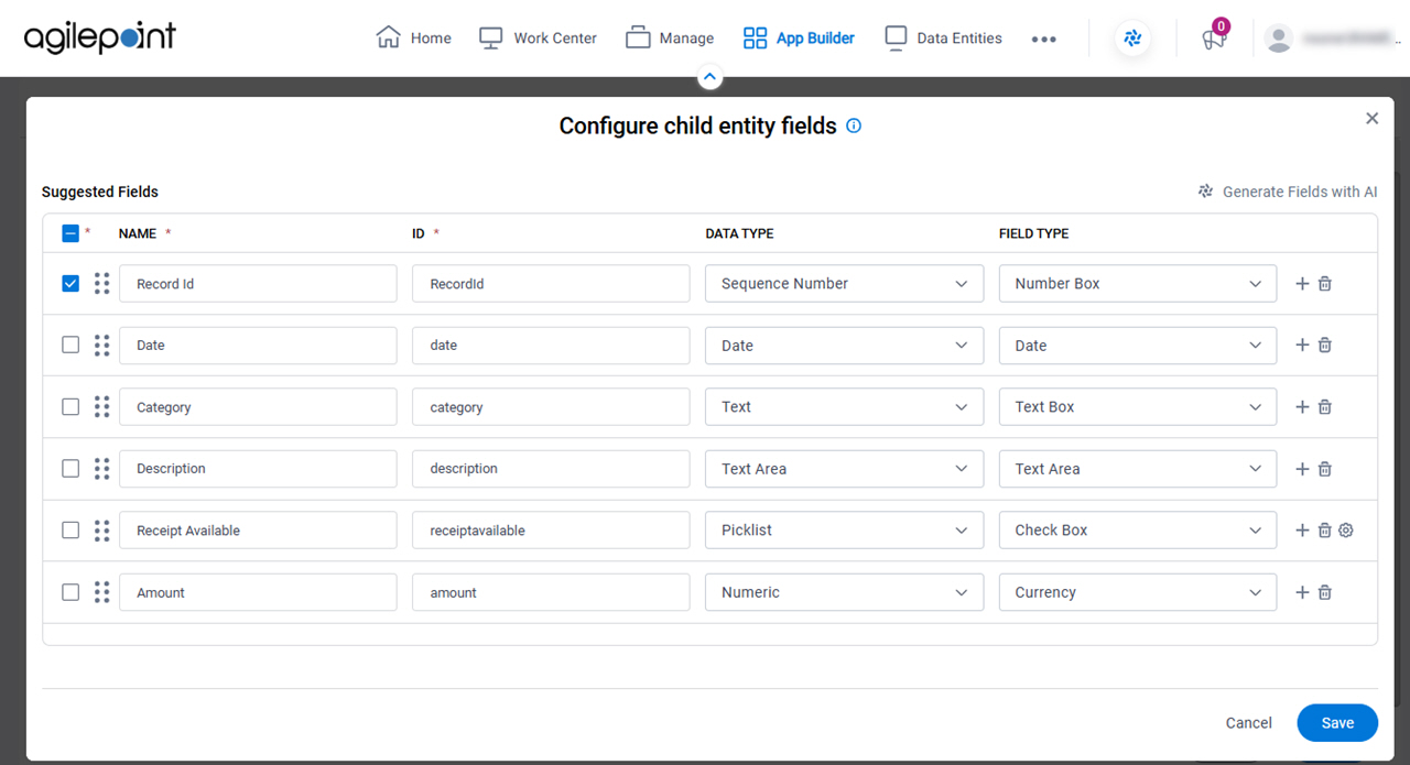 Configure Picklist screen