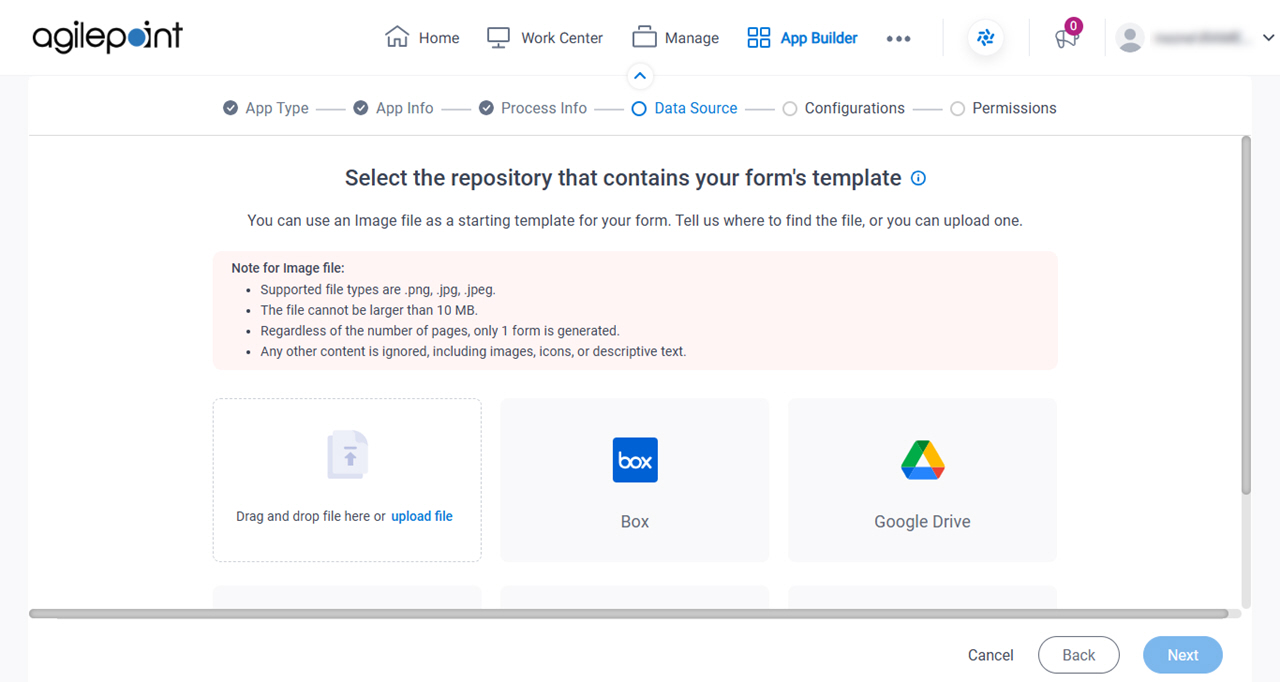 Select the repository that contains your forms template screen