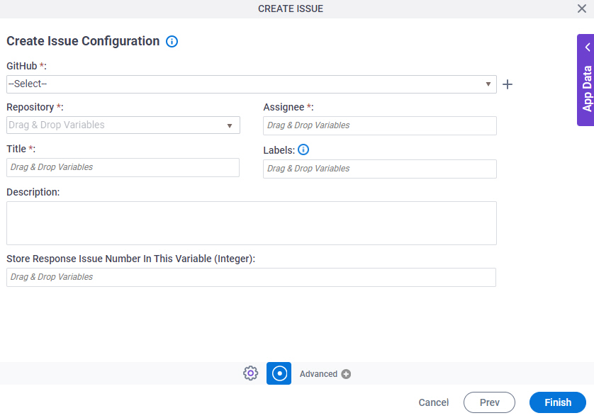 Create Issue Configuration screen