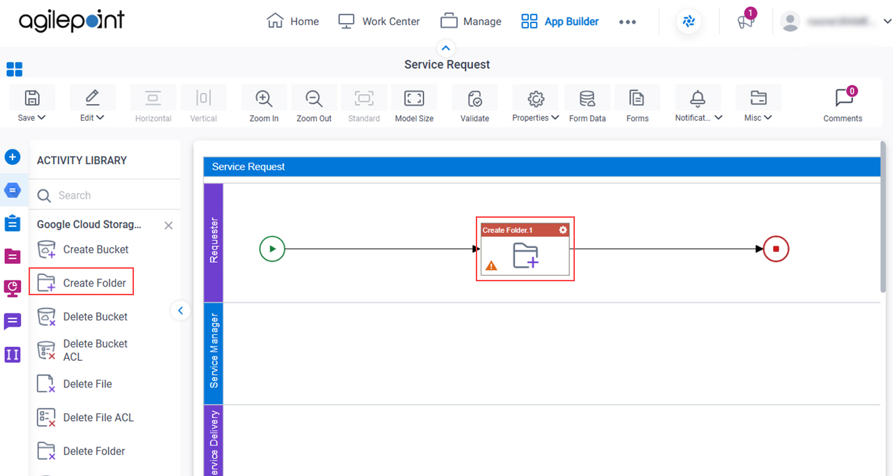 Drag Insert Folder activity