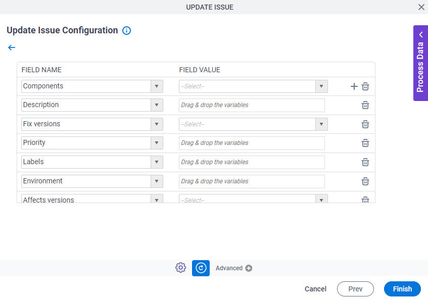 Update Issue Configuration Configure Basic Fields screen