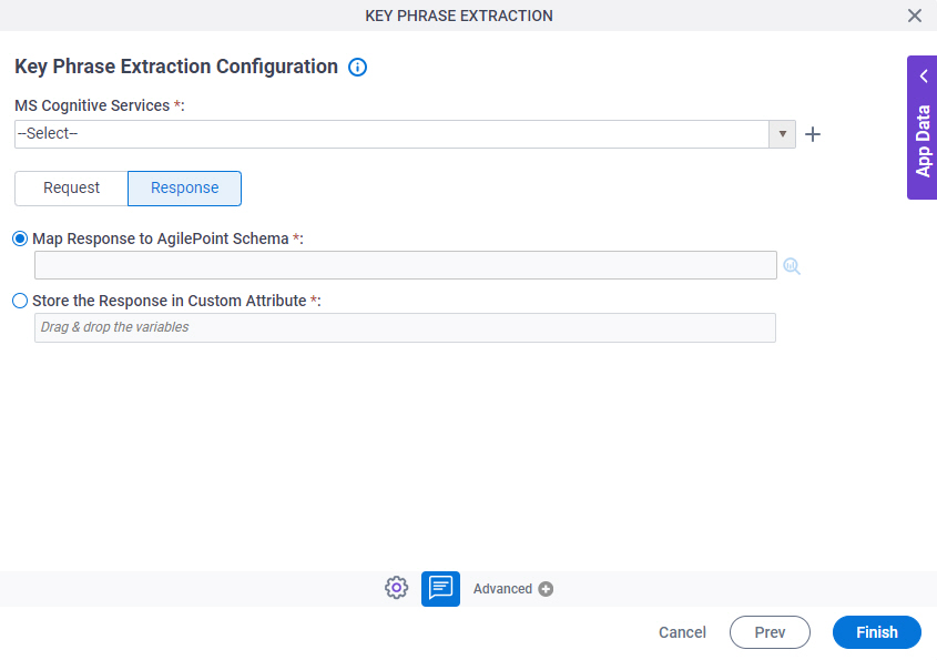 Key Phrase Extraction Configuration Response tab