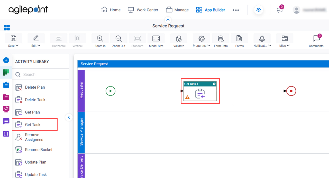 Drag Get Task activity