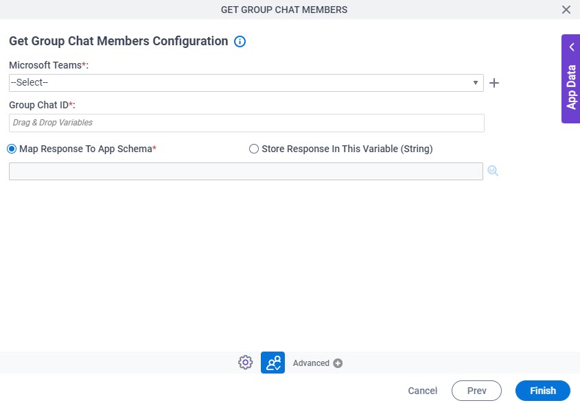 Get Group Chat Members Configuration screen