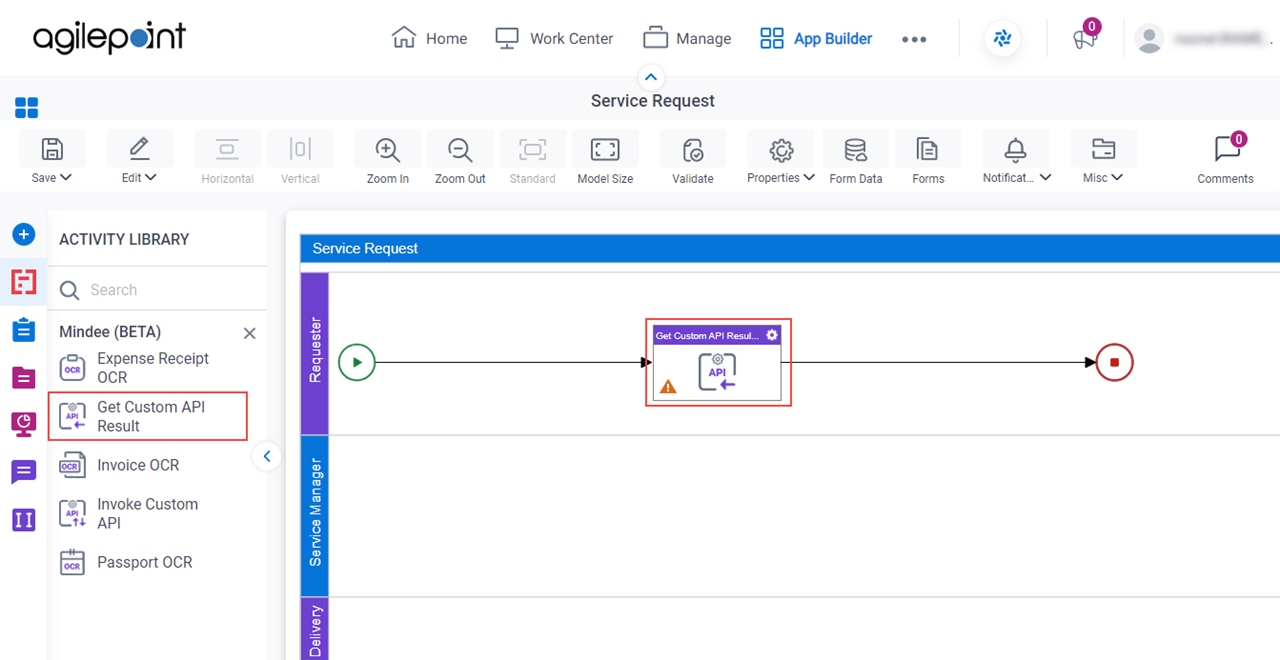 Get Custom API Result activity