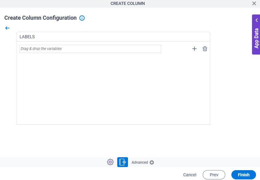 Create Column Configuration Configure Custom Label