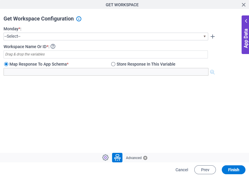 Get Workspace Configuration screen