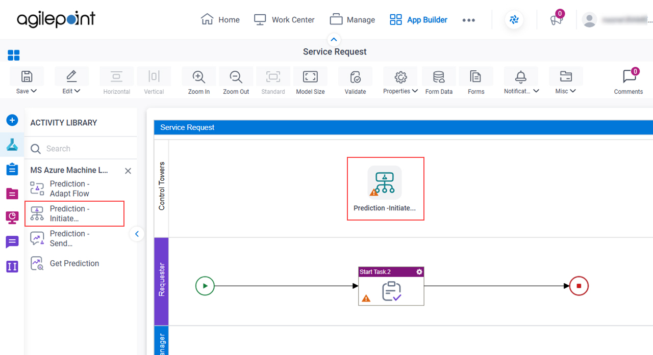 Drag Prediction Initiate Subprocess activity