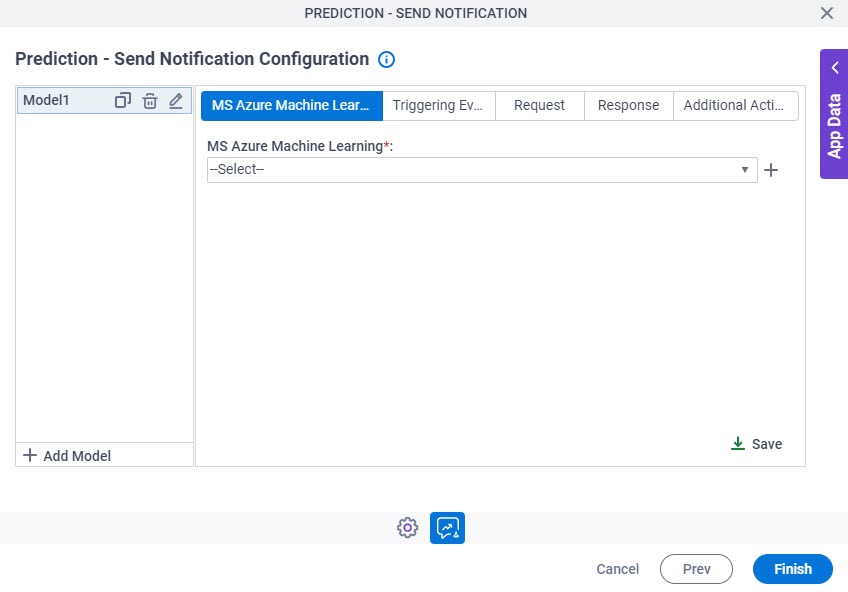 Prediction Send Notification Configuration MS Azure Machine Learning tab