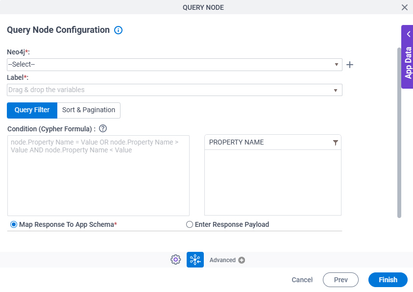 Query Node Configuration Query Filter tab