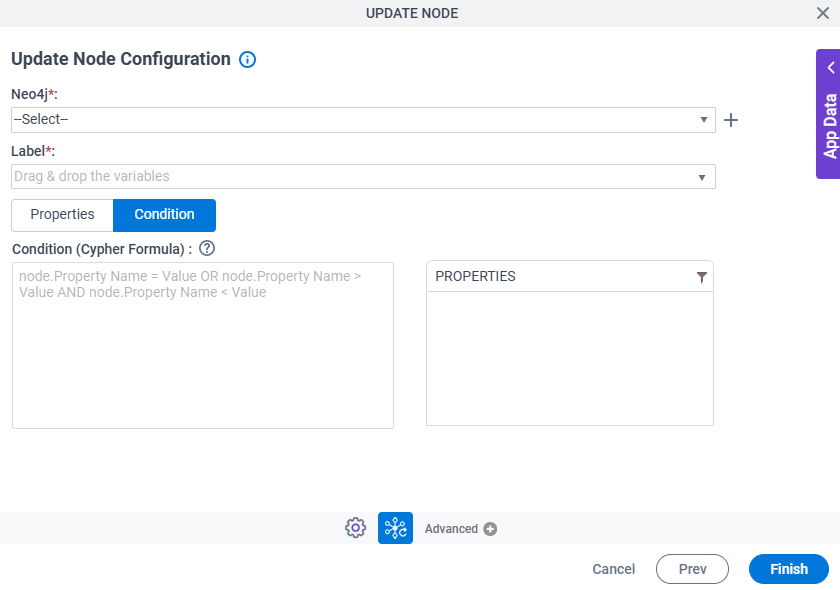 Update Node Configuration Condition tab