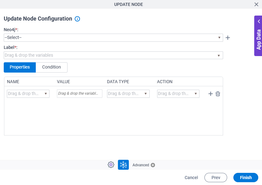 Update Node Configuration Properties tab