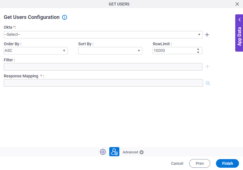 Get Users Configuration screen