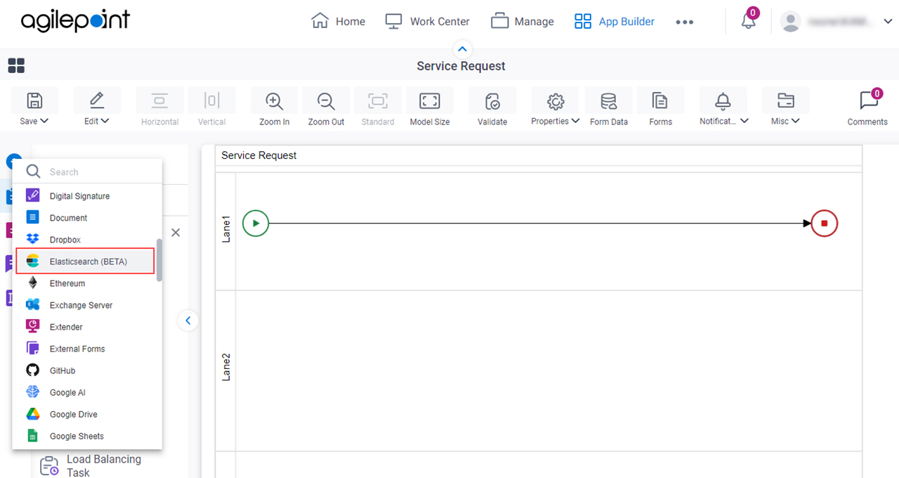 Open Elasticsearch tab