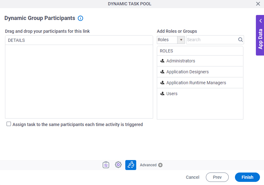 Dynamic Group Participants screen