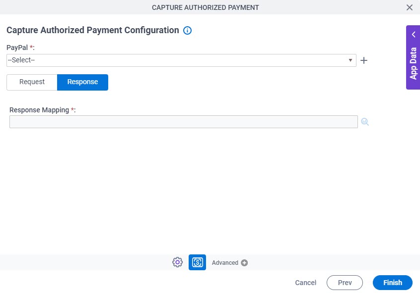 Capture Authorized Payment Configuration Response tab