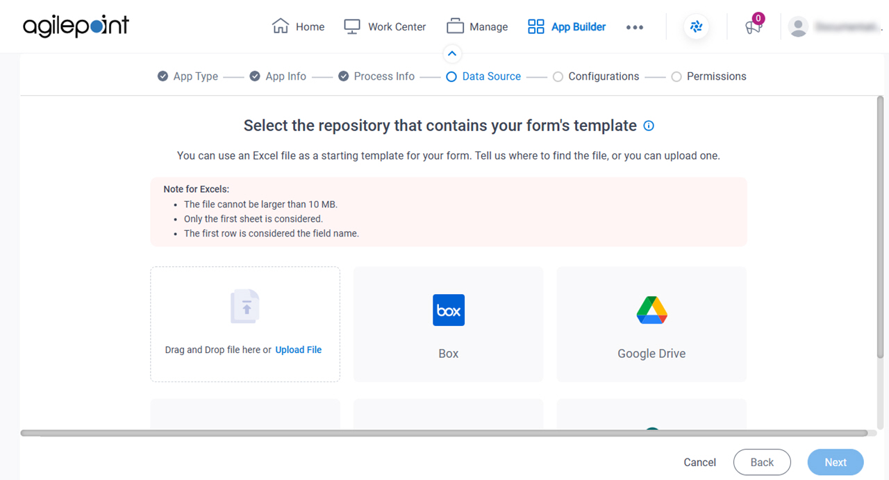 Select the repository that contains your form's template screen