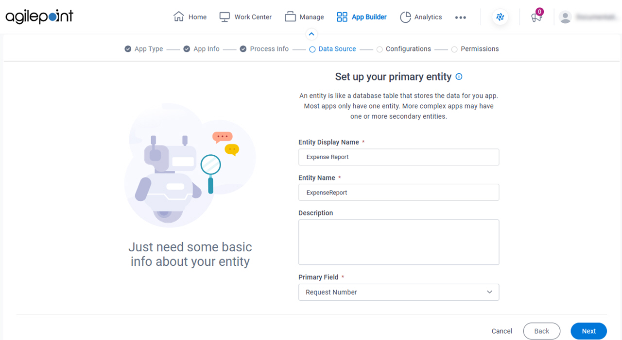 Set up your primary entity screen