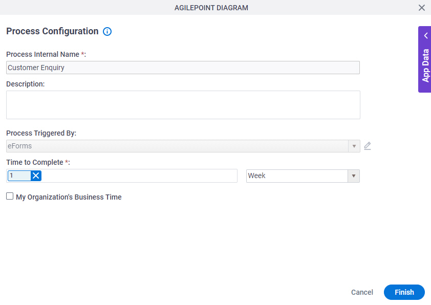 Process Configuration screen