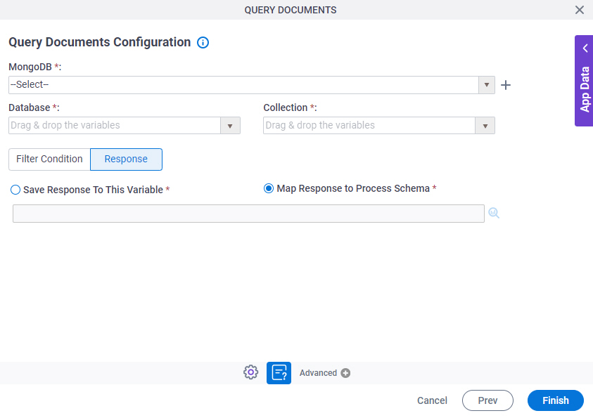 Query Documents Configuration Response tab