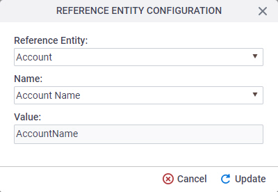 Reference Entity Configuration screen