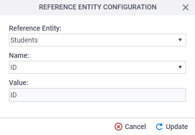 Reference Entity Configuration screen