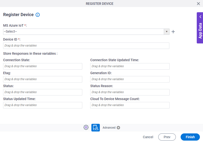 Register Device screen