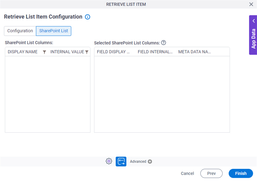 Retrieve List Item Configuration SharePoint List tab