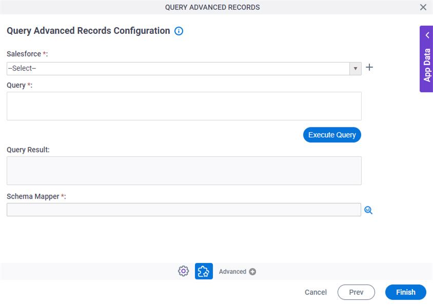 Salesforce Query Advanced Records Configuration screen