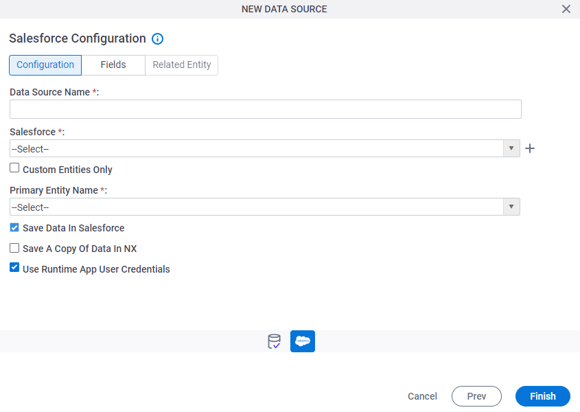 Salesforce Configuration screen