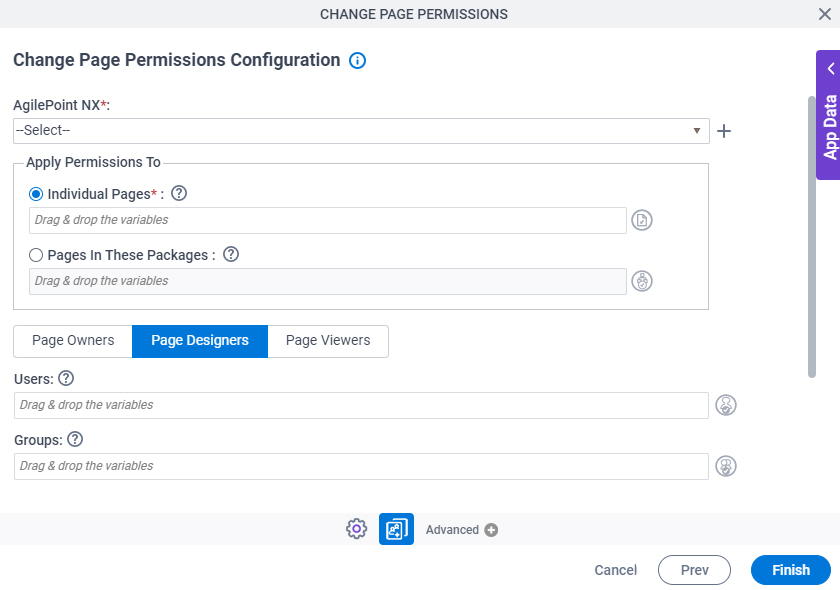 Change Page Permissions Configuration Page Designers Tab