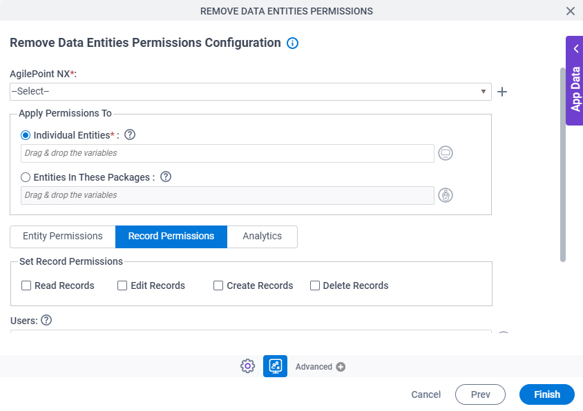 Remove Data Entities Permissions Configuration Record Permissions Tab