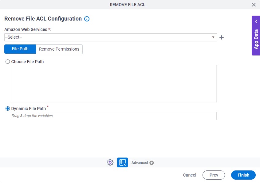 Remove File ACL Configuration File Path tab